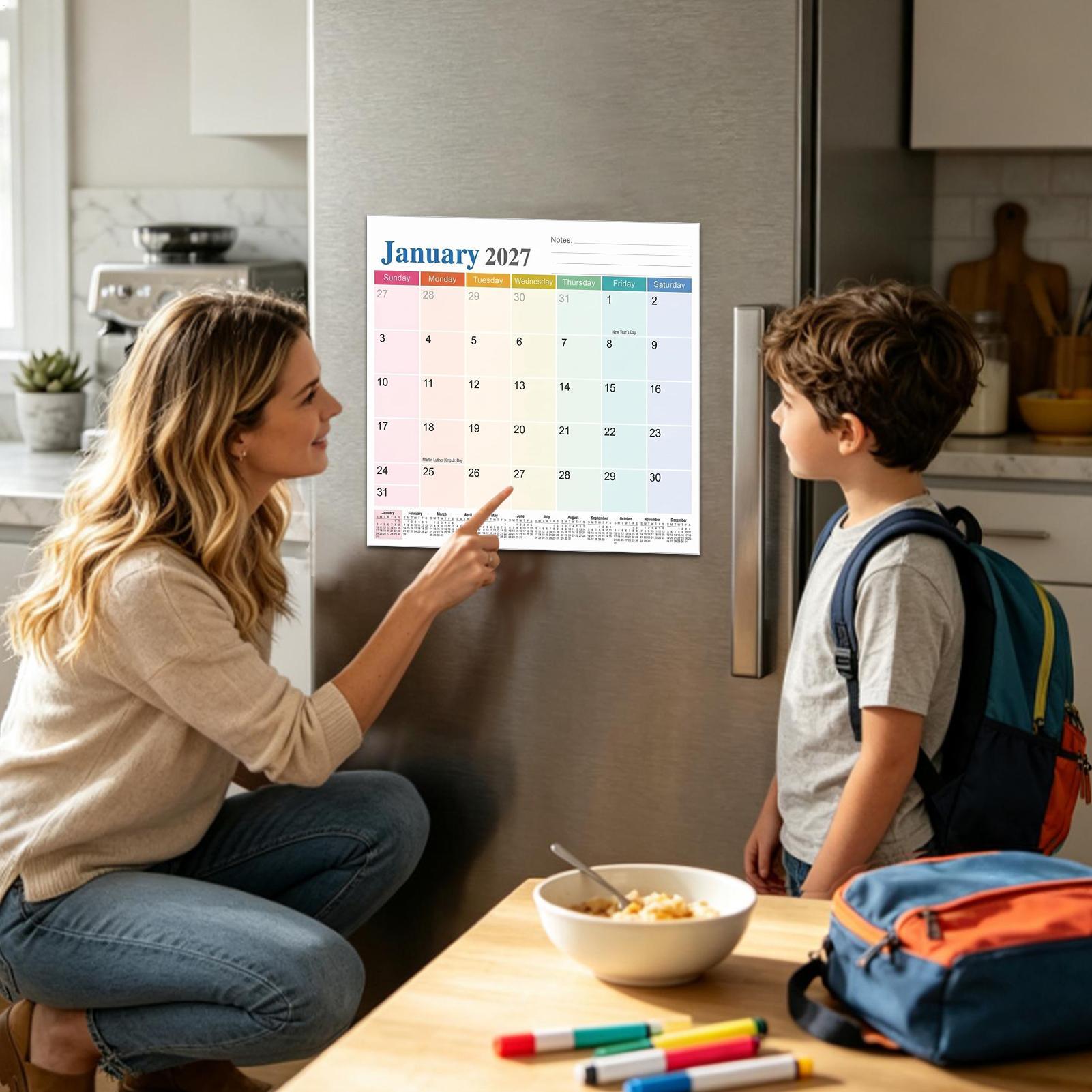 Magnetic Whiteboard Calendar - Calendario magnetico per frigorifero, da gennaio