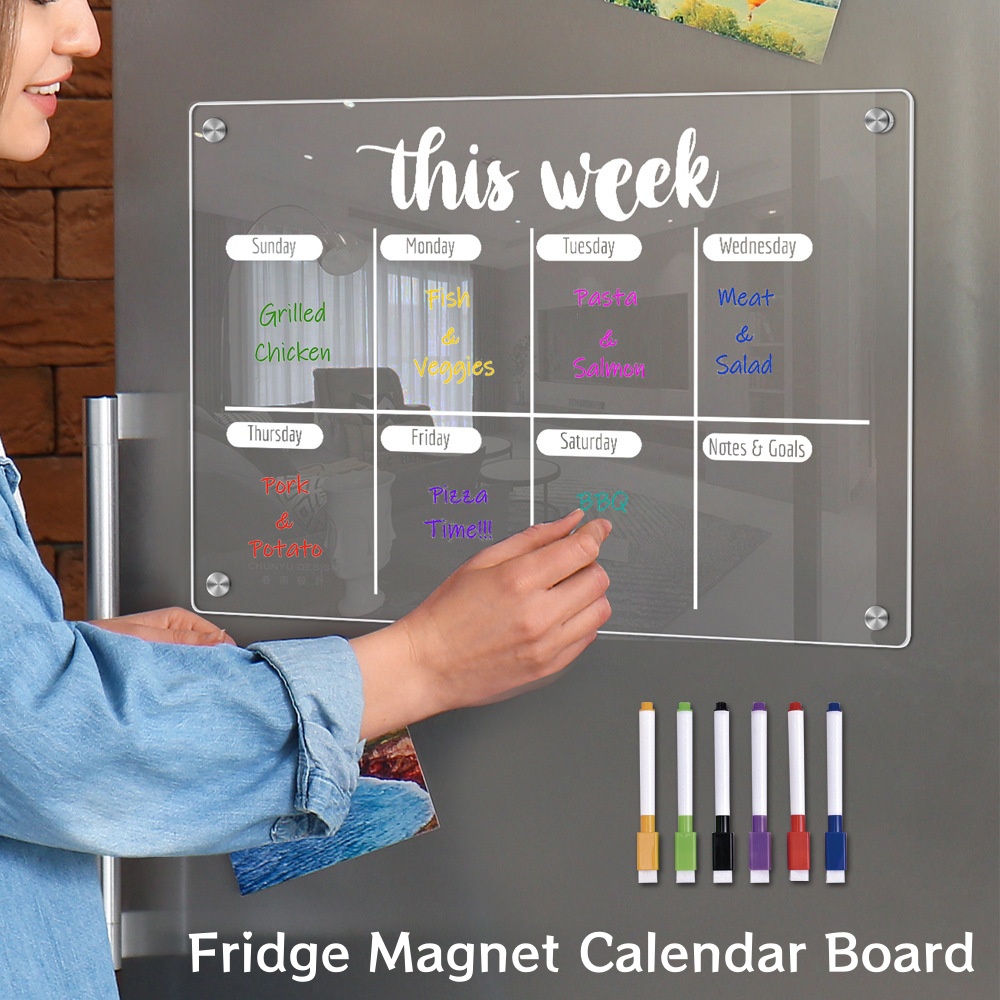 Magnetic Whiteboard Calendar - Magnete per frigorifero Calendario Lavagna Planner