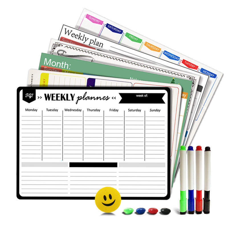 Magnetic Whiteboard Calendar - Lavagna magnetica per agenda settimanale e