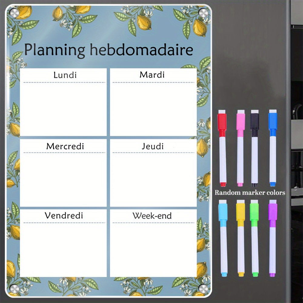 Magnetic Whiteboard Calendar - Calendario magnetico settimanale 16,54×11,81 pollici -