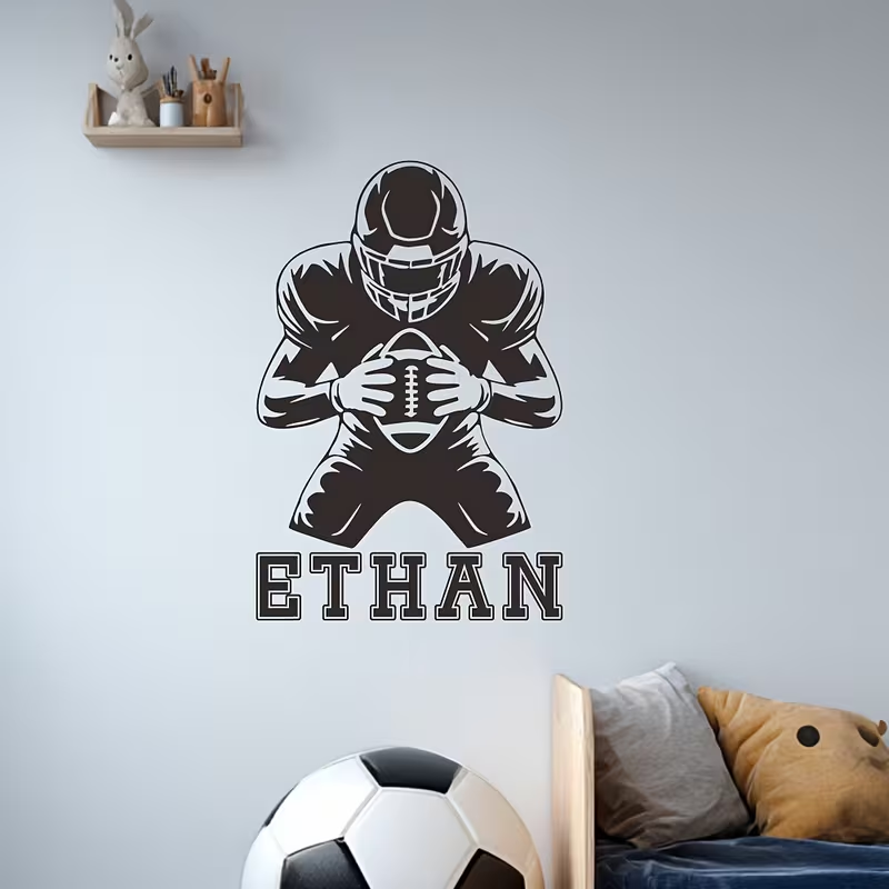 Office Furniture Names - 1 adesivo murale personalizzato per football