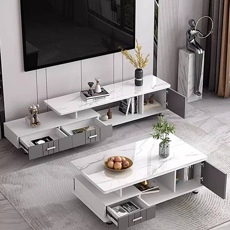 Office Furniture Center - Mobile TV con Cassetti Centrali, Tavolino