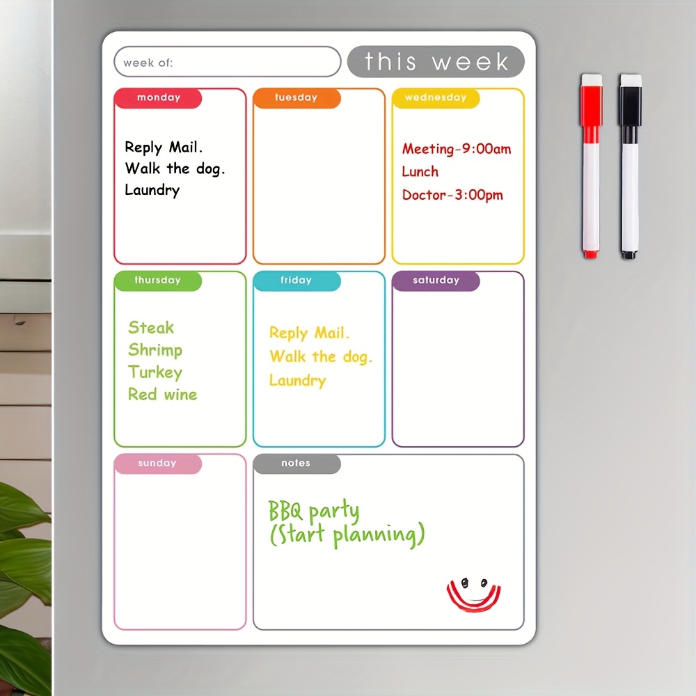 Agenda settimanale magnetica A - Magnetic Whiteboard Calendar recensione e prezzo