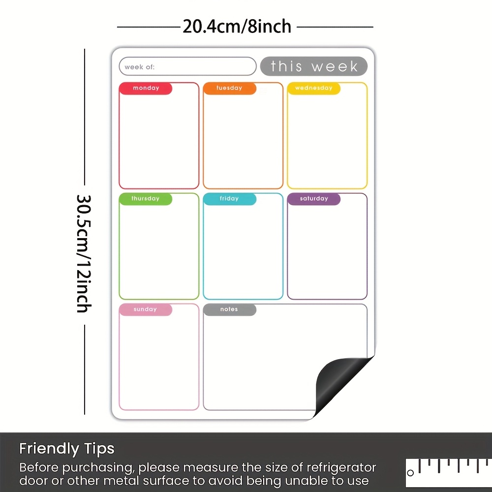 Agenda settimanale magnetica A - Magnetic Whiteboard Calendar recensione e prezzo