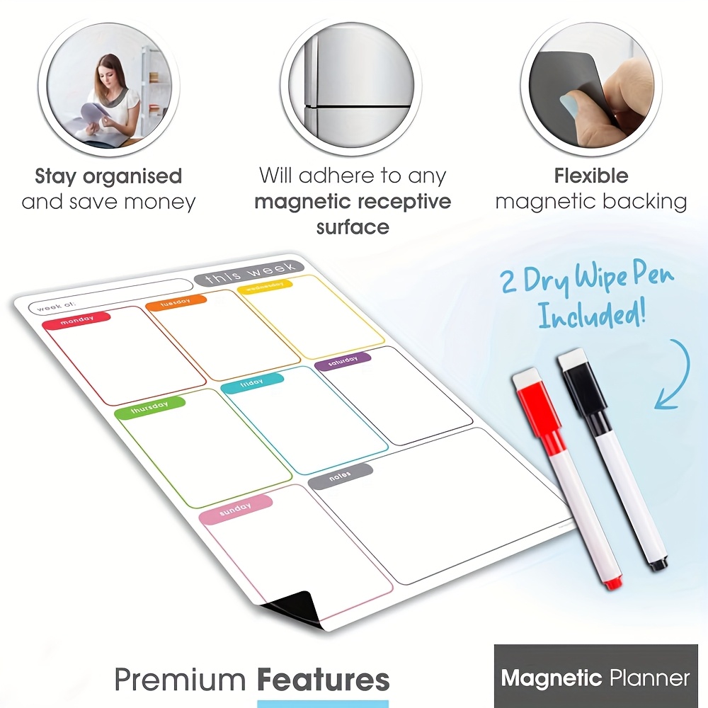 Agenda settimanale magnetica A - Magnetic Whiteboard Calendar recensione e prezzo